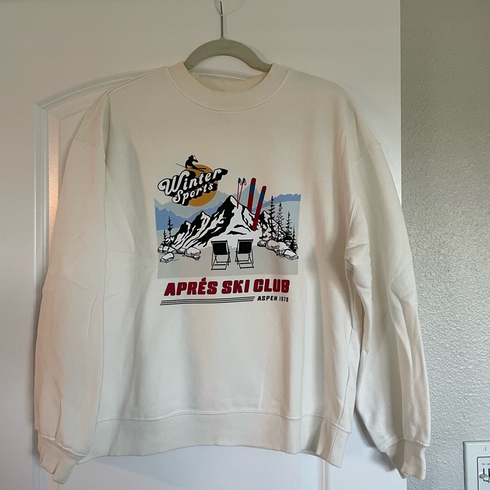 H&M Winter Sports Cream Crewneck Sweater
